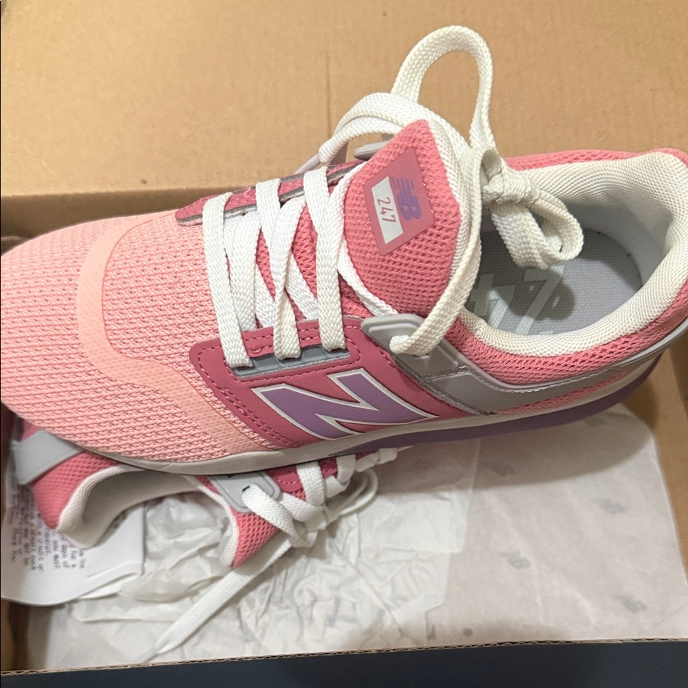 New Balance Pink and White Casual Sneakers